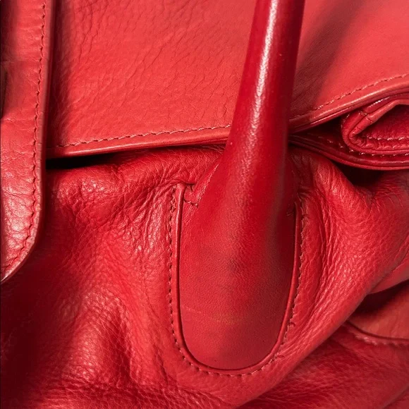 Barr + Barr Luxurious Red Leather Double Handle Travel Tote Bag Purse 🌺🌺 - Picture 11 of 11